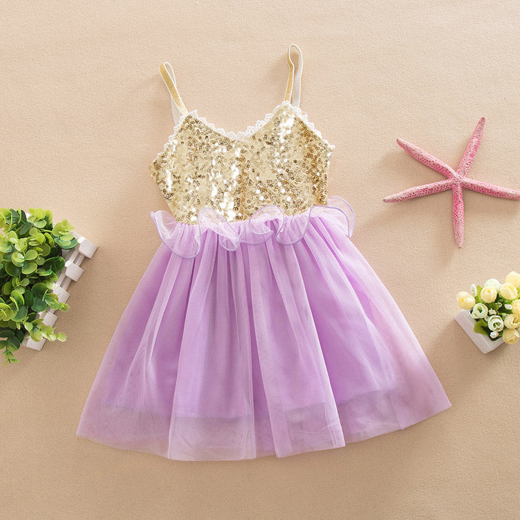 Princess Kids Baby Girl Dress Sequins Tulle Dress Gown Party Dresses, zoerea.com