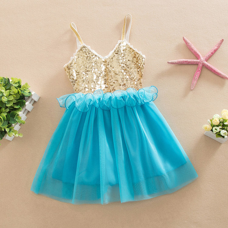 Princess Kids Baby Girl Dress Sequins Tulle Dress Gown Party Dresses, zoerea.com