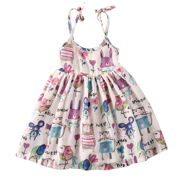 Toddler Infant Kids Baby Girls Summer Princess Party Floral Strap Dress, zoerea.com