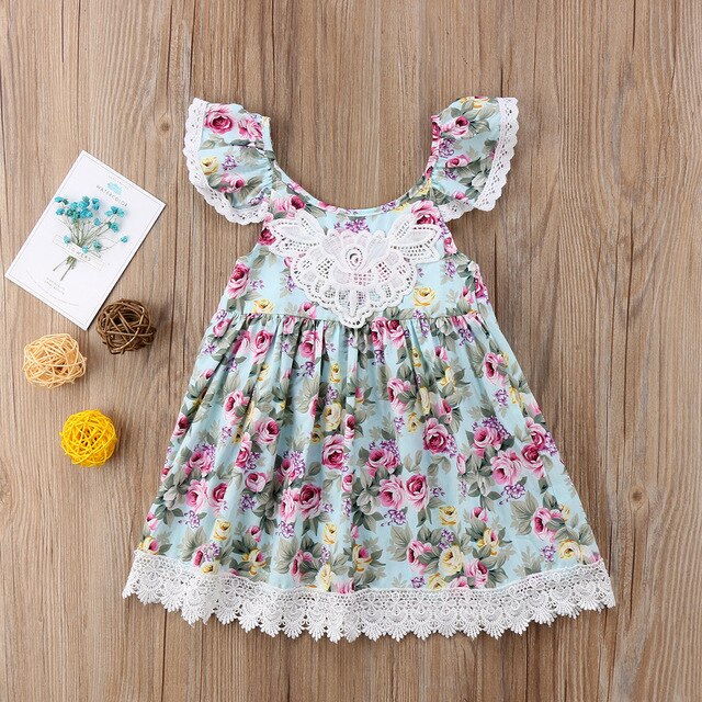 AU Kids Baby Girls Flower Lace Floral Tulle Party Pageant Dresses, zoerea.com