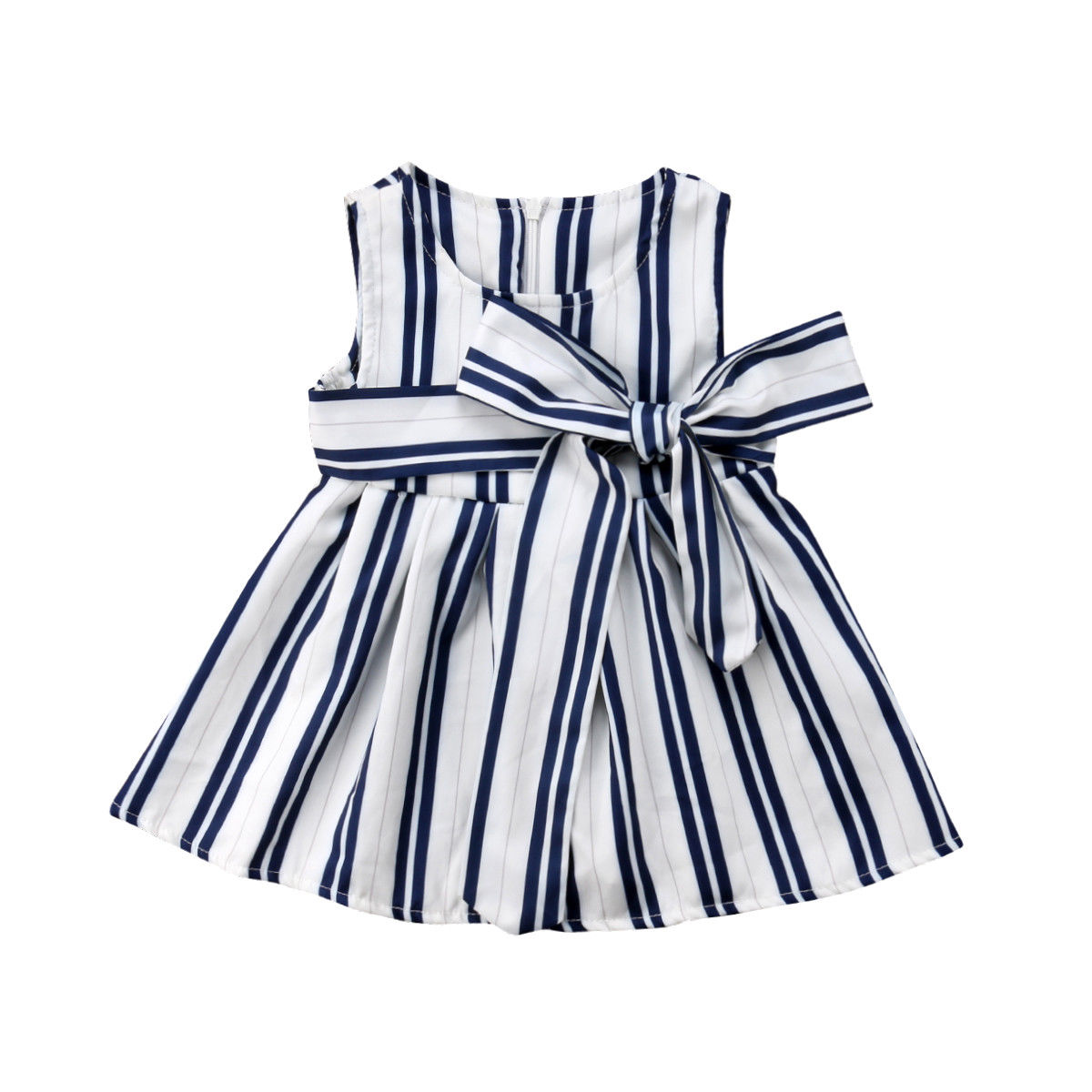 Baby Girl Fashion Bowknot Striped Party Pageant Gown Princess Dress, zoerea.com