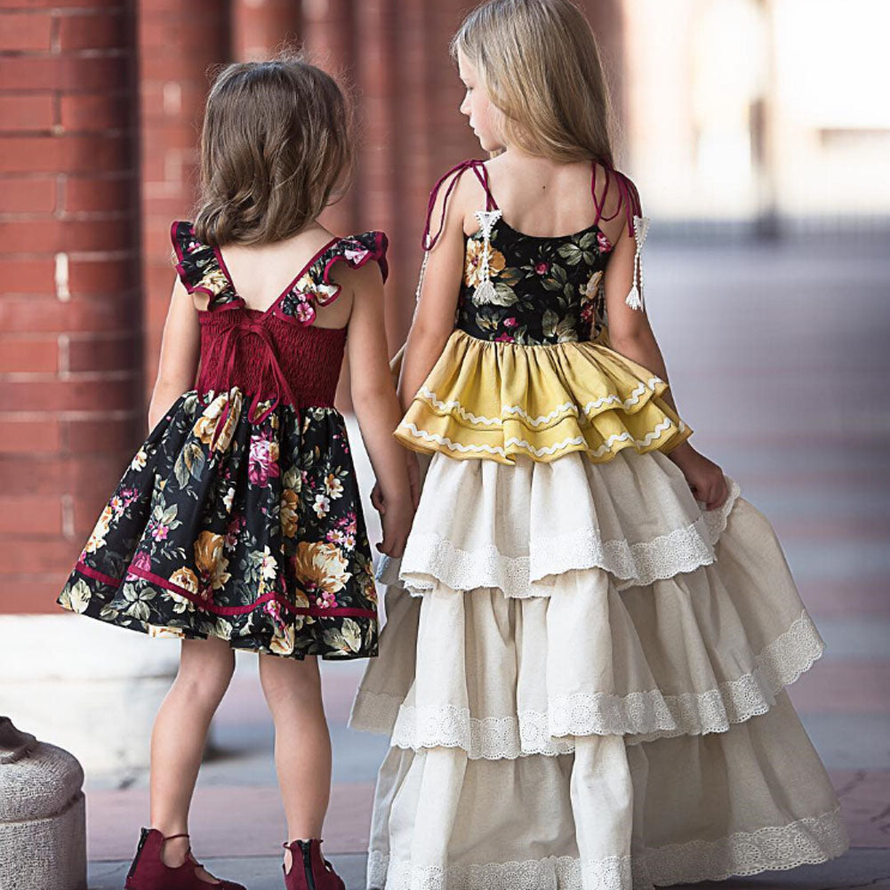 Cute Kids Baby Girls Cotton Tutu Sleeveless Floral Princess Dress, zoerea.com